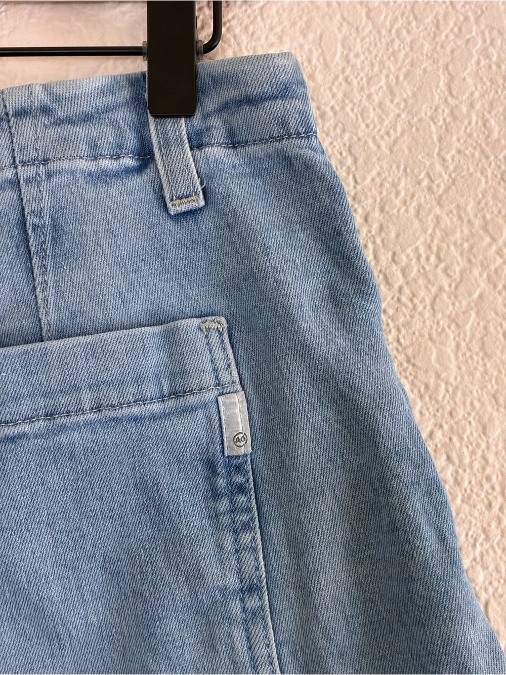 AG | Adriano Goldschmied hand cut frayed denim Bermuda long denim shorts size 29